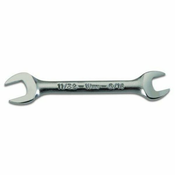 Williams Open End Wrench, Rounded, 3/16 x 7/32 Inch Opening, Standard JHWOES-0607
